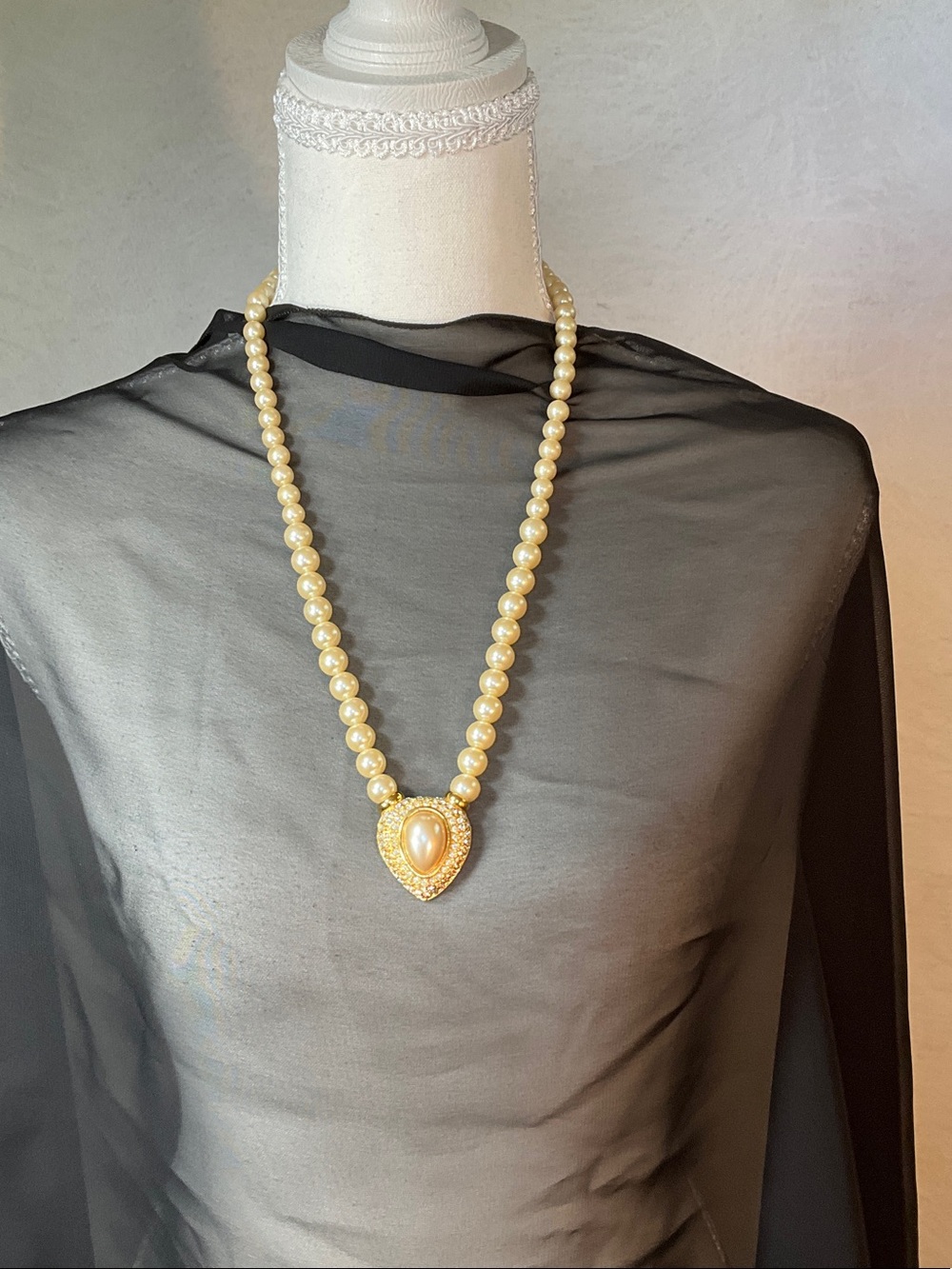 Napier Pearl Necklace with Heart Pendant